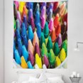 thumbnail image 1 of Crayon Tapestry, Close up Photo of Painting Crafts in Assorted Colors with Blurred Background, Fabric Wall Hanging Decor for Bedroom Living Room Dorm, 5 Sizes, Multicolor, by Ambesonne, 1 of 1