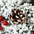thumbnail image 4 of Christmas Wreath with Lights, 13" Light Up Christmas Wreath with Pine Cones Red Berries and Poinsettia Xmas Wreath Decor for Front Door Window Fireplace, 4 of 7