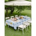 thumbnail image 3 of Easter Gnomes Outdoor Tablecloth - 52x70 Inch Rectangle Dining Table Cover, Watercolor Eggs Basket Daisy Spring Blue Plaid Waterproof Outdoor Table Cloth with Umbrella Hole & Zipper for Picnic/Patio, 3 of 7