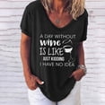 thumbnail image 3 of Askfv T Shirt for Womens Casual Short Sleeve V-Neck Graphic English Printing T-Shirt Tops Tees, 3 of 4