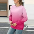 thumbnail image 4 of Makaor Sweatshirts for Women Crew Neck Tops Fleece Long Sleeve Pullover Gradient Casual Fall Clothes Watermelon Red S, 4 of 5