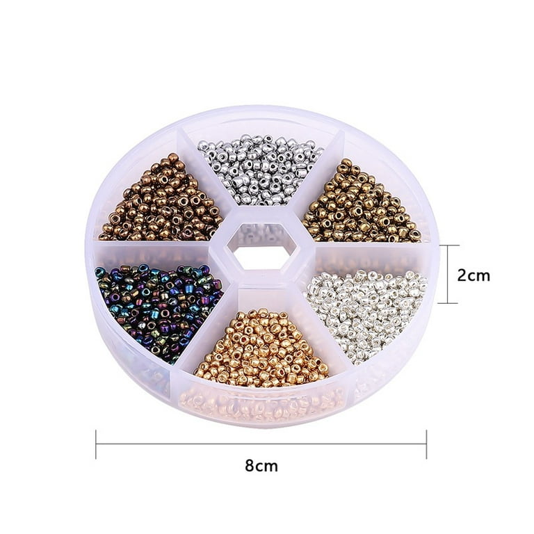 Kisor 12000pcs 3mm 24 Grid Glass Seed Beads for Bracelets Making