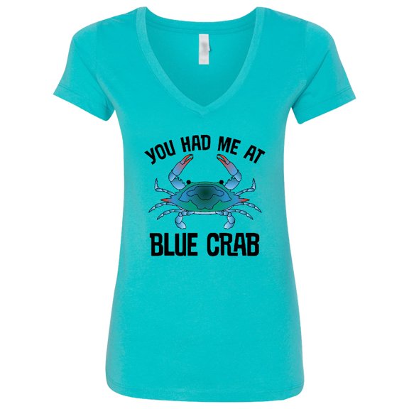 Inktastic You Had Me at Blue Crab Women's V-Neck T-Shirt