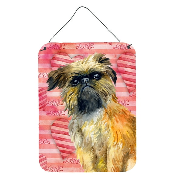 Carolines Treasures BB9774DS1216 Brussels Griffon Love Wall or Door Hanging Prints Red 12WX16H multicolor