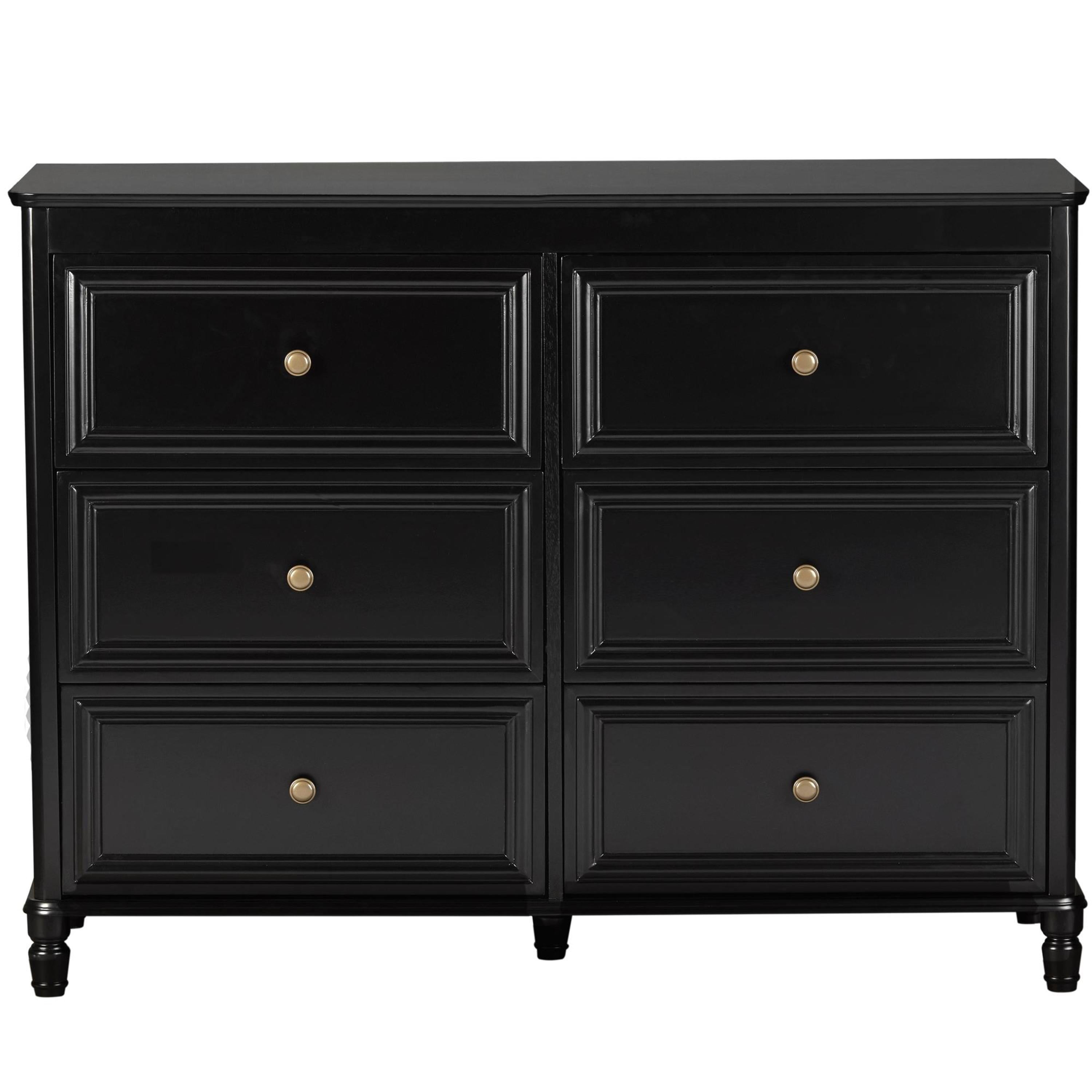 Little Seeds Piper Kids' 6-Drawer Dresser, Black