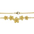 thumbnail image 3 of 925 sterling silver yellow gold plated Hawaiian plumeria flower rope chain necklace 17", 3 of 4