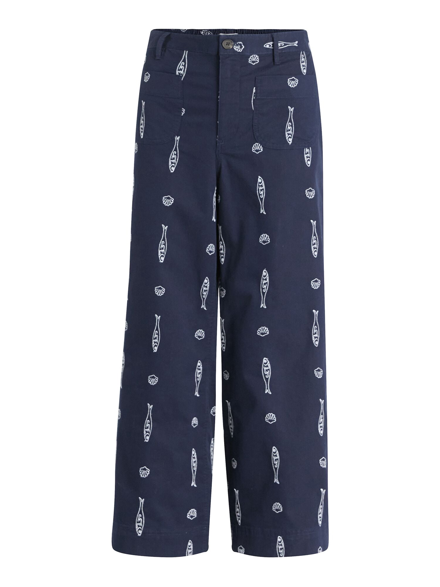 Free Assembly Women's and Women's Plus Embroidered Pants with Patch Pockets, 26" Inseam, Sizes XS-4X
