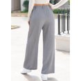 thumbnail image 2 of SHEWIN Women's Wide Leg Pants Elastic High Waisted Casual Palazzo Straight Trousers Pants with Pockets Spring Summer, 2 of 6