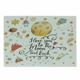 thumbnail image 1 of Saying Cutting Board, Romantic Cartoon Style Celestial Elements I Love You to the Moon and Back Slogan, Decorative Tempered Glass Cutting and Serving Board, in 3 Sizes, by Ambesonne, 1 of 2