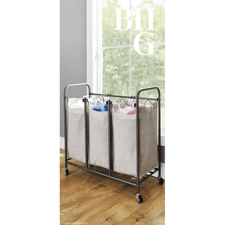 【送料無料】Laundry Basket Wagon 3rack/3color Free Shipping! Better Homes & Gardens Laundry Sorter, 3 Bag Metal