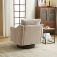 thumbnail image 4 of UBesGoo Modern Swivel Chair with High Resilience Cushion, Chenille Fabric Armchair Upholstered Accent Chair for Living Room Office, Khaki, 4 of 8