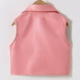 thumbnail image 3 of Ecqkame Children's Faux Leather Vests Sleeveless Motorcycle Jacket Solid Color Zipper Pockets Coat for Boys Girls 1-10 Years Pink 130, 3 of 8