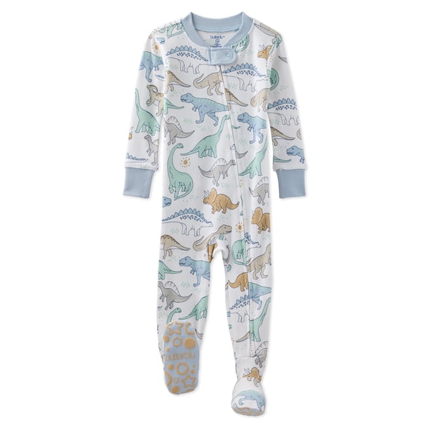 Pijama para bebé Butterblu de algodón orgánico con cierre y pies, 12 meses