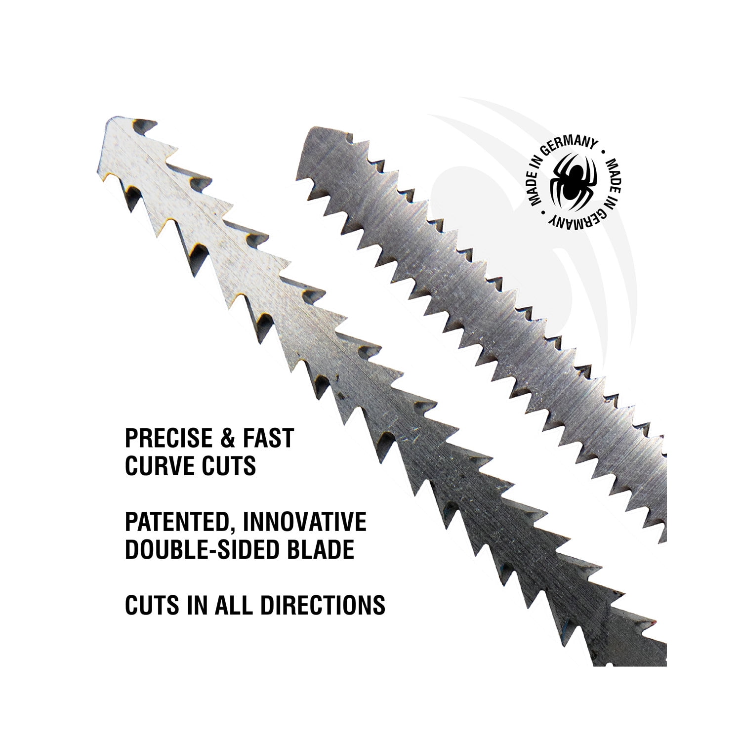 Spyder Skeleton™ 8-Piece Double-Sided And Skeleton T-Shank High-Carbon Steel Jig Saw Blade Set 300037