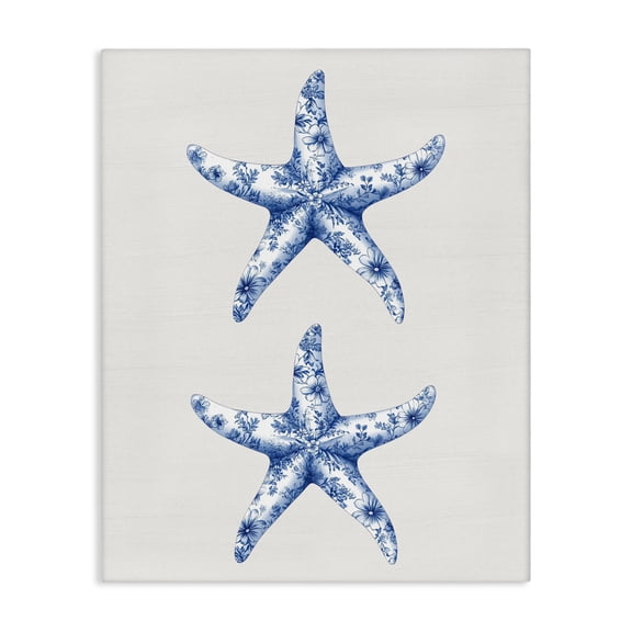 Vintage Toile Starfish Canvas Wall Art, design by Lettered and Lined