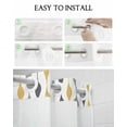 thumbnail image 5 of No Hook Shower Curtain with Snap in Liner, Yellow Grey and Black Geometric Striped Hotel Shower Curtains for Bathroom, Washable Shower Curtain Liner Set with Mesh Top Window, 72"x72", 5 of 6