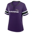 thumbnail image 2 of Women's Fanatics Purple Baltimore Ravens Redzone Draw Play Athena Lace-Up T-Shirt, 2 of 3
