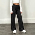 thumbnail image 5 of NEBWOAK Tween Girls Wide Leg Pants Elastic Waist High Rise Comfy Lounge Palazzo Black,Size 9-10T, 5 of 9