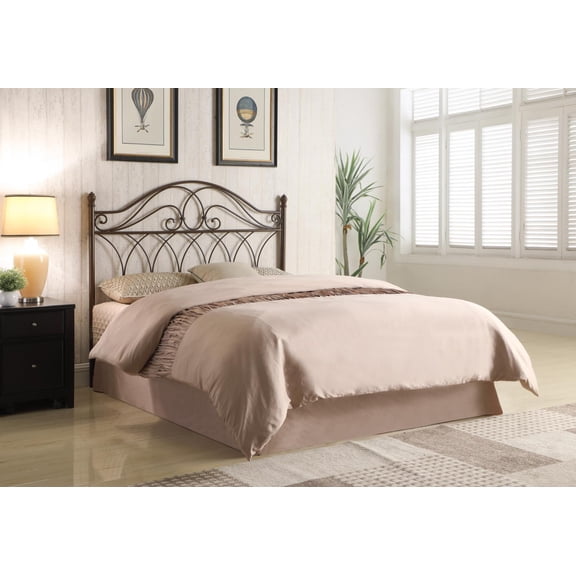 Zola Queen / Full Metal Scroll Headboard Brown