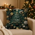 thumbnail image 4 of Christmas Green Pillow Covers 18X18 Inch Xmas Tree Snowflakes Decorative Pillow Cases Set of 2 Winter Holiday Throw Pillows Farmhouse Home Decor for Sofa Couch Cushion, 4 of 6