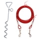 thumbnail image 1 of Estaca para perros, cable de amarre para perros para exteriores, estaca de metal en forma de espiral para mascotas, cadenas para perros, estaca para el suelo para patio de campamento,, 1 of 5