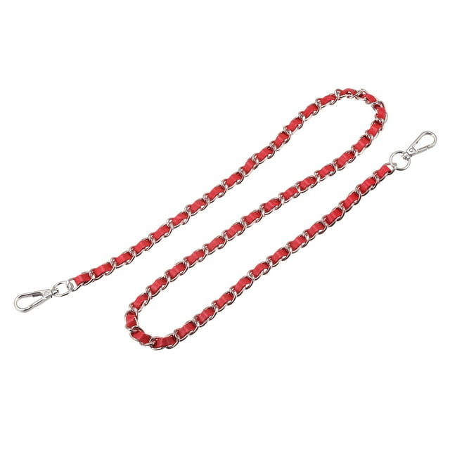 Unique Bargains Purse Chain Strap, 32' Purse Strap Shoulder Bag Replacement Strap, Red&Silver