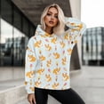 thumbnail image 4 of FOR U DESIGNS Ice Cream Corgi Womens Hoodie Sweater Long Sleeve Loose Pullover Sweatshirt for Women Trendy Graphic Hoodies Size 2XL Ladies Activewear Tops, 4 of 7