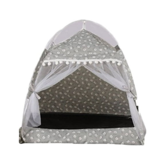 Cat Princess Bed Tent House - Kitty Cute Tent Indoor, Small Dog House Indoor/Outdoor Cave Nest Bed, Small Dog Tent for Cat, Puppy Tent (Gray)
