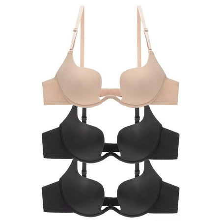 

Varsbaby Women s Deep Plunge Bra Padded Push Up Underwire Bra Low Cut Seamless Convertible Bra