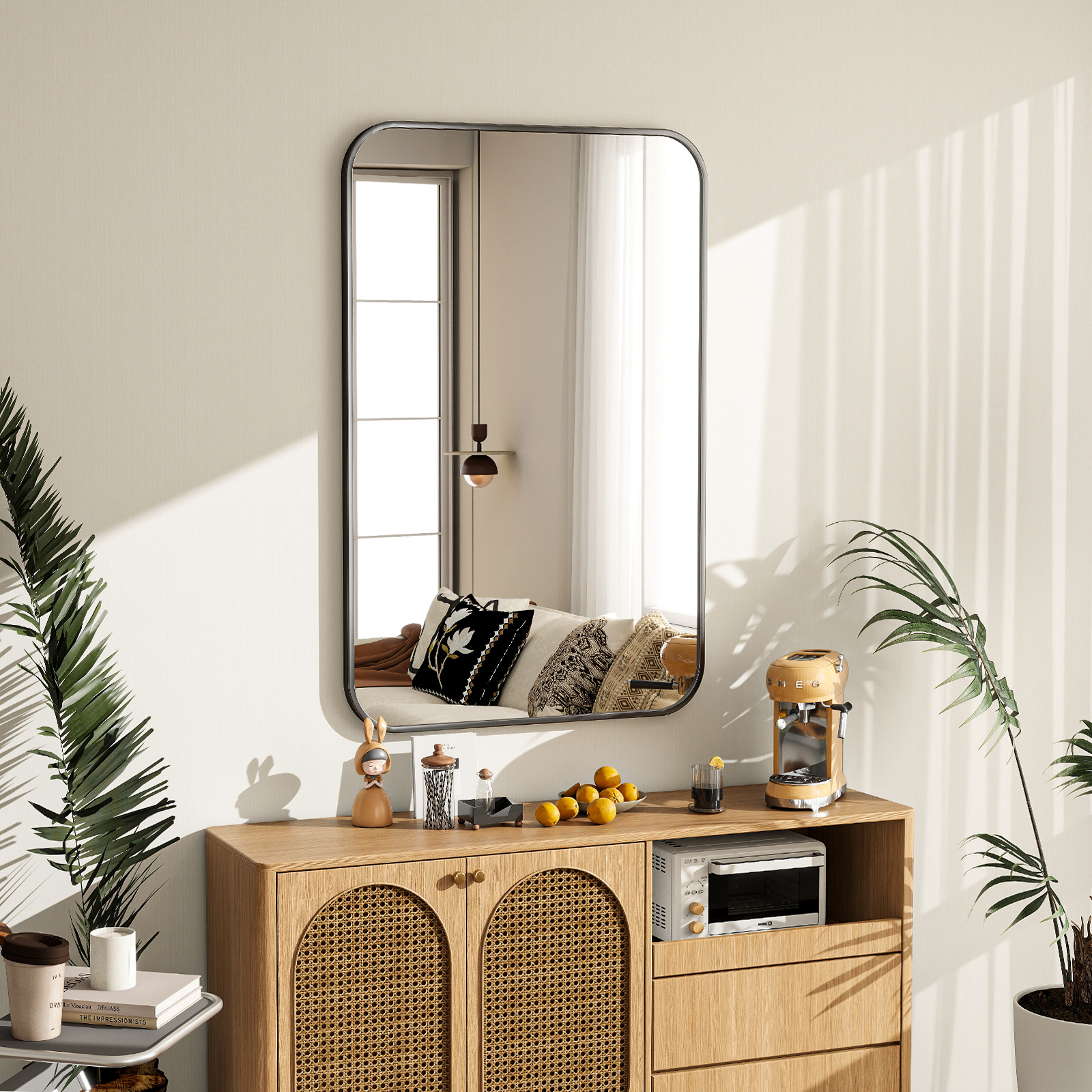 Beautypeak 24" x 36" Rectangular Wall Mirror, Black photo 7