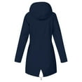 thumbnail image 5 of Rain Jacket Women Waterproof Windbreaker Lightweight Rain Jackets with Pockets Striped Lined Raincoats with Hood Navy S, 5 of 6