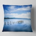 thumbnail image 2 of Designart White Clouds and Blue Sea - Seascape Throw Pillow - 16x16, 2 of 5
