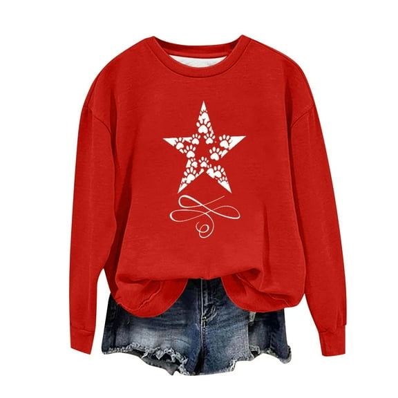 Women's Christmas Sweatshirts ，Womens Xmas Graphic Pullover Sweater Blouses Christmas Cats Print Blouse Tops Lounge Dressy Tops