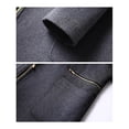 thumbnail image 4 of 1PC Mens Winter Zip Up Quilted Overcoat Notch Lapel Slim Fit Jacket Casual Business Warm Long Pea Coat Thickened Wool Blend Mid Fleece Lined Outerwear Stand TNZI, 4 of 5