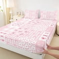 thumbnail image 4 of Homewish Pink Princess Bowknot Twin Sheet Sets for Girl, Kawaii Ribbon Bow Twin Fitted Sheet, Fashion Bow-tie Flat Sheet, Breathable Home Decor, 3-Piece, 4 of 8