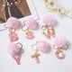 thumbnail image 4 of Llavero Rosa personalizado con colgante de 26 letras en inglés para coche, accesorio con Bola de Pelo para mujer, colgante para bolso, 4 of 4