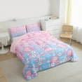 thumbnail image 3 of Castle Fairy Cartoon Pink Axolotl 3 Pieces Queen Comforter Set for Girls,Cherry Blossom Ultra Soft Bedding Sets,Gradient Pink Blue Bedding Comforter Set,Ultra Soft Home Decor, 3 of 8