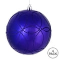 thumbnail image 4 of Vickerman 4" Purple Candy Finish Ornament with Circle Glitter Pattern, 4 per Bag, 4 of 4