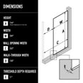 thumbnail image 4 of VIGO Zenith 34 in. W x 74 in. H Frameless Fixed Shower Screen Door in Stainless Steel with 3/8 in. (10mm) Fluted Glass, 4 of 10