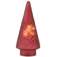 thumbnail image 7 of Lighted Burgundy Snowflake or Green Ribbed Glass Tabletop Tree, 7 of 7