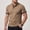 Khaki, variant on LTTVQM Mens Short Sleeve Polo Shirts Color Block Quarter Zip Casual Tee Collared Work Pullover Shirts White 2XL