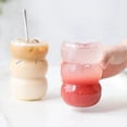 thumbnail image 2 of Ripple Drinking Glasses Clear Drink Cup for Juice Milk Champagne Cocktail Origami Style Glass Cup Vintage Fluted Glassware Glass Drink Cup Housewarming Gift Ribbed Glassware, 2 of 8
