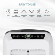 Shinco 8,000 BTU Grey Portable Air Conditioner - 3-in-1 Cool/Dehumidifier/Fan for Rooms Up to 350 sq.ft, Remote Control & 24H Timer, Compact AC Unit for Bedroom/Office