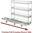 thumbnail image 3 of OCG 4-Tier Slide Out Kitchen Slim Storage Wire Baskets for Storage Organizer (8"W x 21"D x 22.2"H), Narrow Pull Out Storage for Narrow Space, 3 of 5