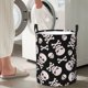 thumbnail image 5 of Fotbe black white Skull bone Cesto de Ropa con Asas, Cesto Impermeable de Gran Capacidad, Bolsa de Lavado para Dormitorio, Cesto de Ropa con Ruedas y Asas-Small, 5 of 6
