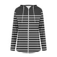 thumbnail image 5 of ShiShine Women's Striped Zip Up Hoodie Oversized Full Zip Drawstring Jacket Casual Pocket Sweatshirt, 5 of 6