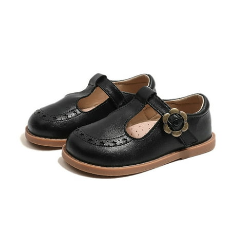 Ytdscs Toddler Kids Girls Leather Princess Shoes Oxfords Non-slip Flat Shoes Spring Fall Wedding Party Dress Shoes Size 1M-13M