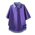 thumbnail image 5 of Maean Men's Short Sleeve Shirt V Neck Collared Loose Casual Fashion Summer Workout Gym Tops, 5 of 6