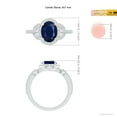 thumbnail image 4 of ANGARA Natural Vintage Style Oval 2 ct Blue Sapphire Halo Ring in 14K White Gold for Women (Size-9x7mm) | September Birthstone, Anniversary, Jewelry Gift for Women | Natural Blue Sapphire Ring, 4 of 9