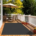thumbnail image 6 of 3'x3' Soft and Durable Interlace Indoor - Outdoor Area Rugs Lightweight and Flexible for Easy Cleaning and Transport (Color: Black Ice), 6 of 7